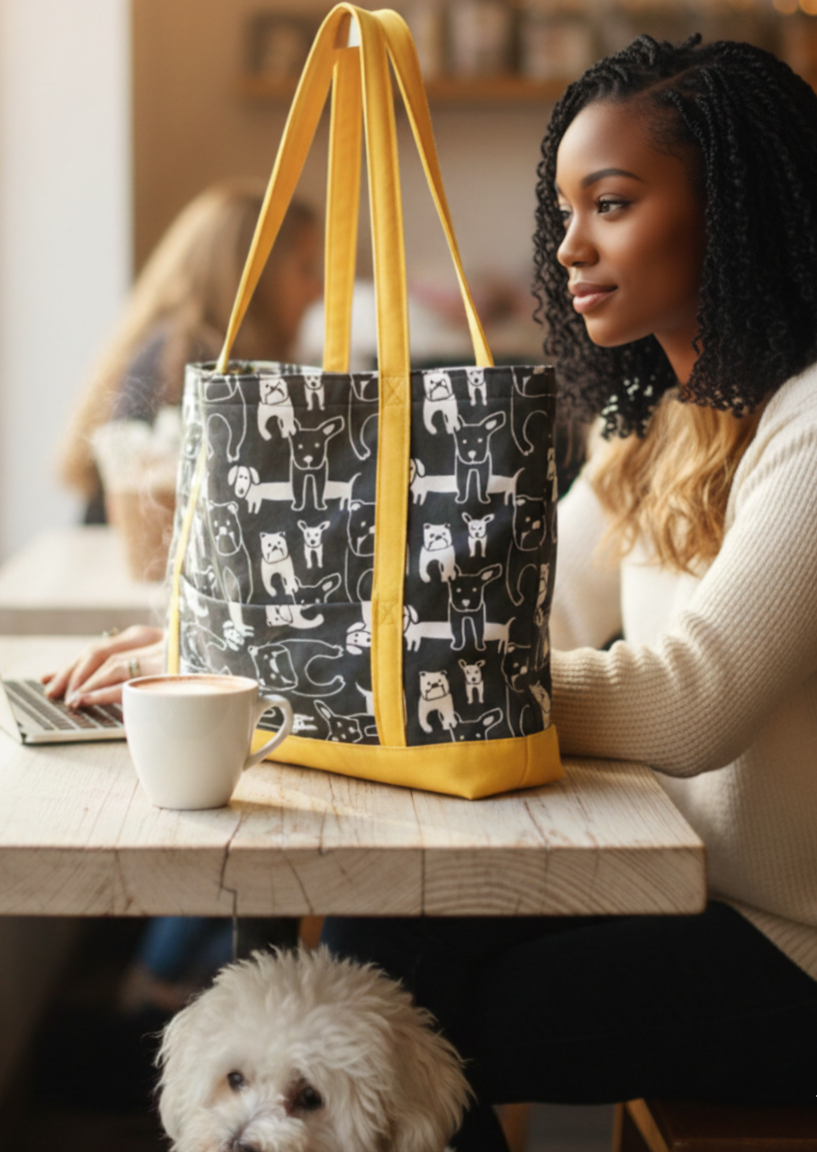 The Best Friend Tote: A Playful Dog Print Bag