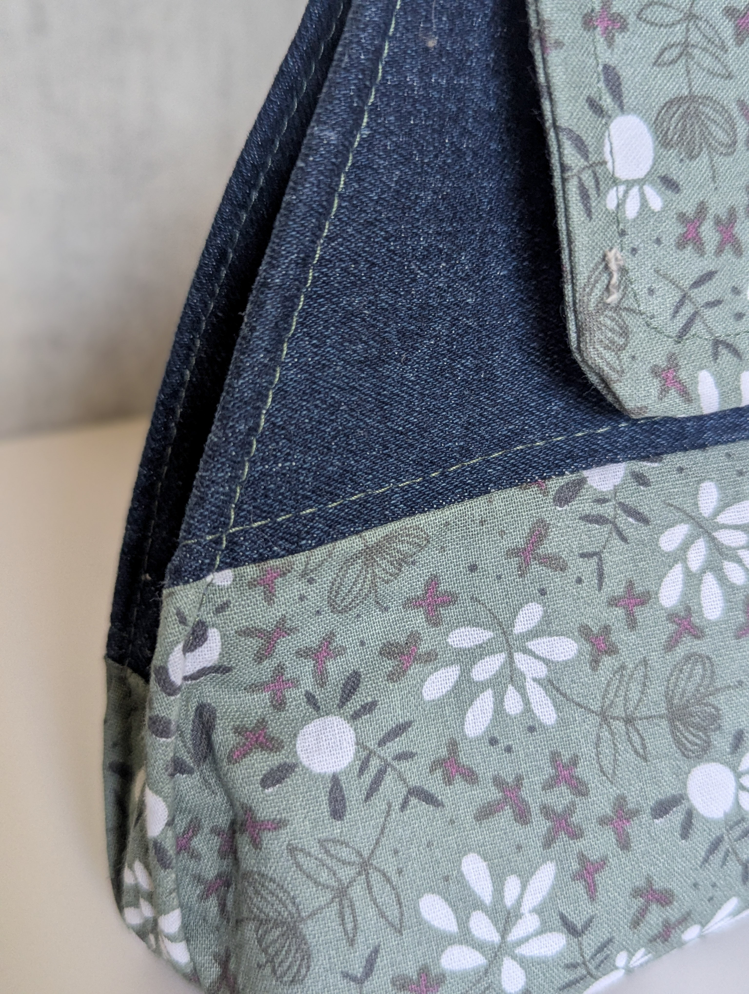The Heritage & Heart Soft Clutch: Upcycled Denim & Floral Cotton