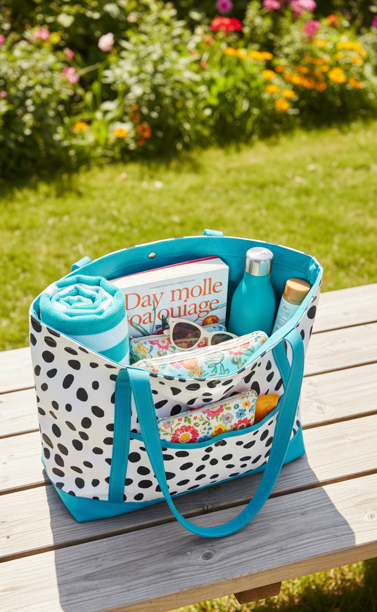 Imperfectly perfect The Polka Dot Canvas Tote: A Playful & Handmade Bag