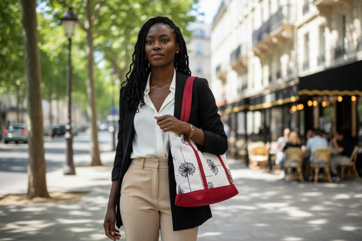 Dandelion Print Tote Bag - Red Shoulder Bag - Handmade Floral Canvas Market Bag - Unique Everyday Gift for Her - Thoughtful Fall Accessory