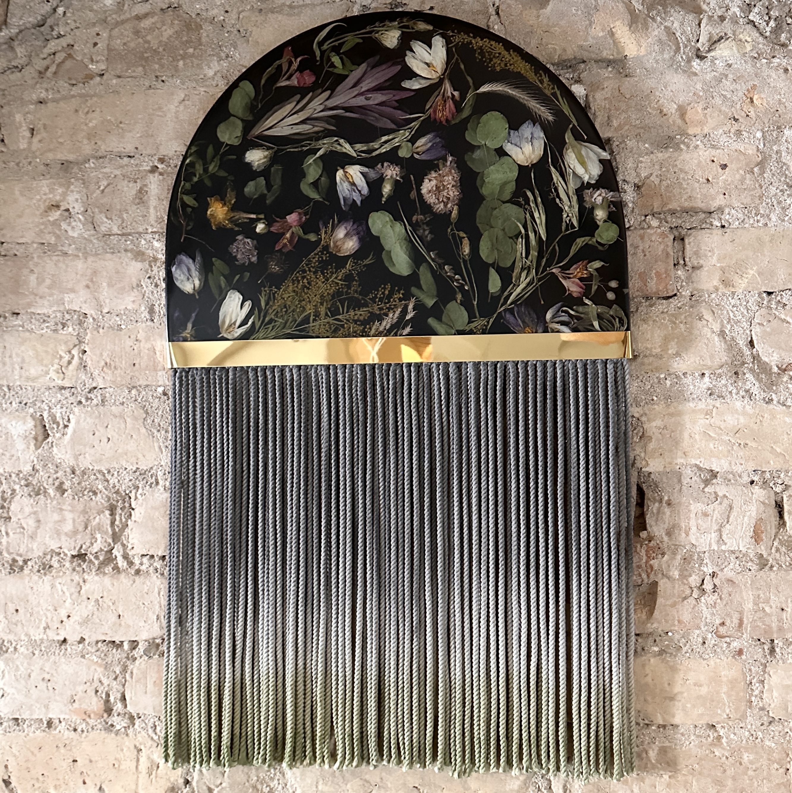 Large Half Moon Wall Hanging - “Black Meissa”