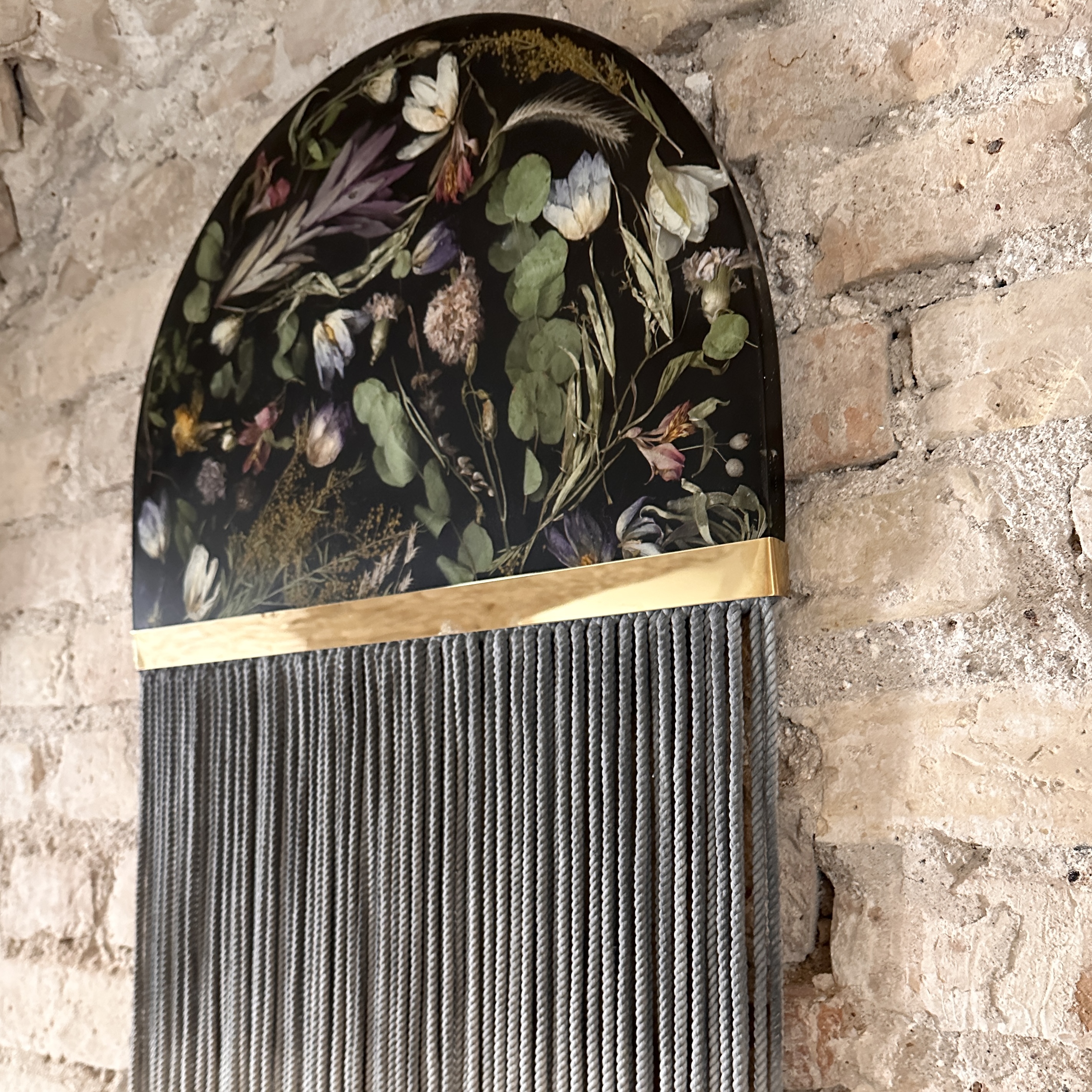 Large Half Moon Wall Hanging - “Black Meissa”