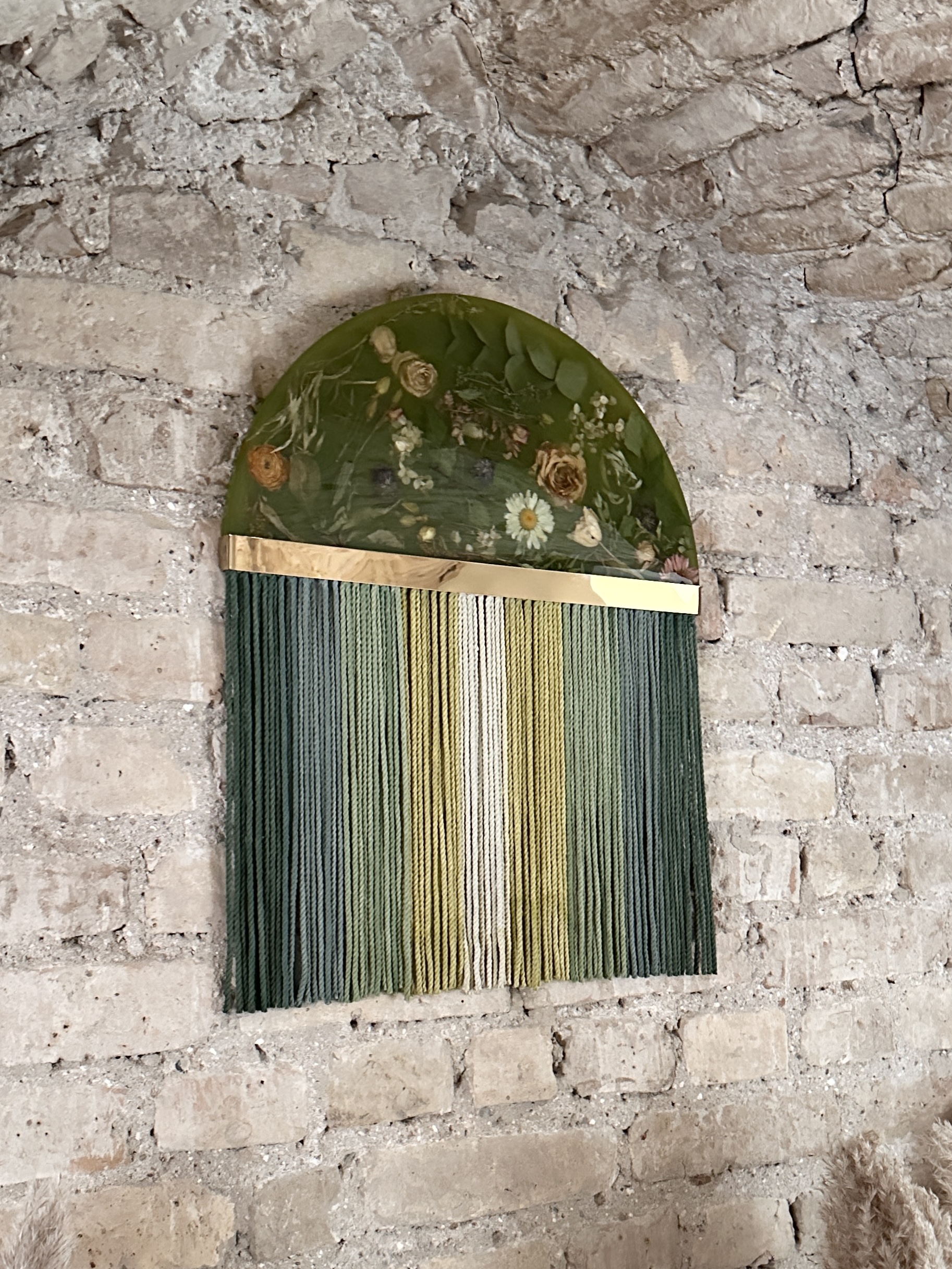 Half Moon Wall Hanging - “Meadow of Flowers”