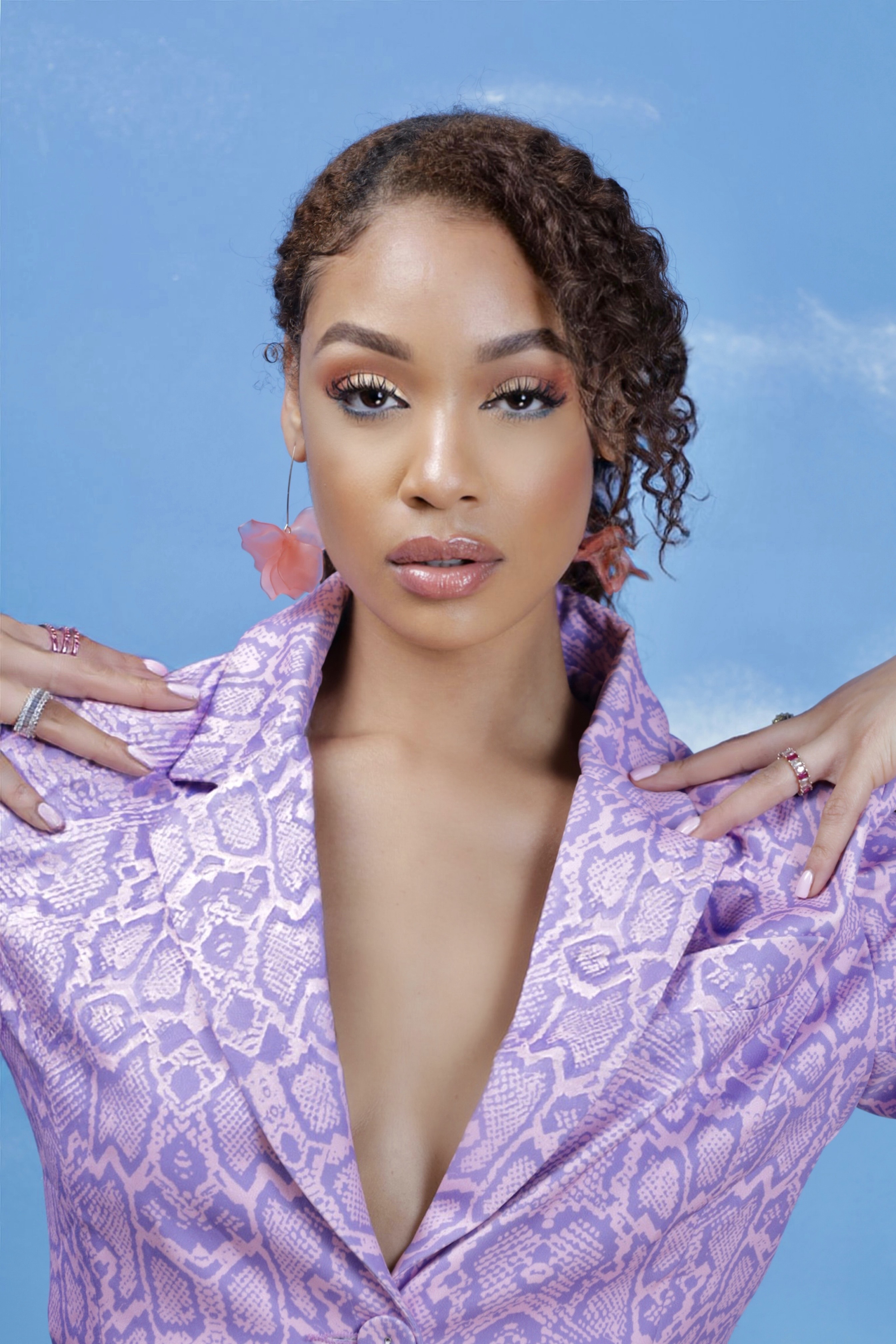 Purple Snake Print Blazer