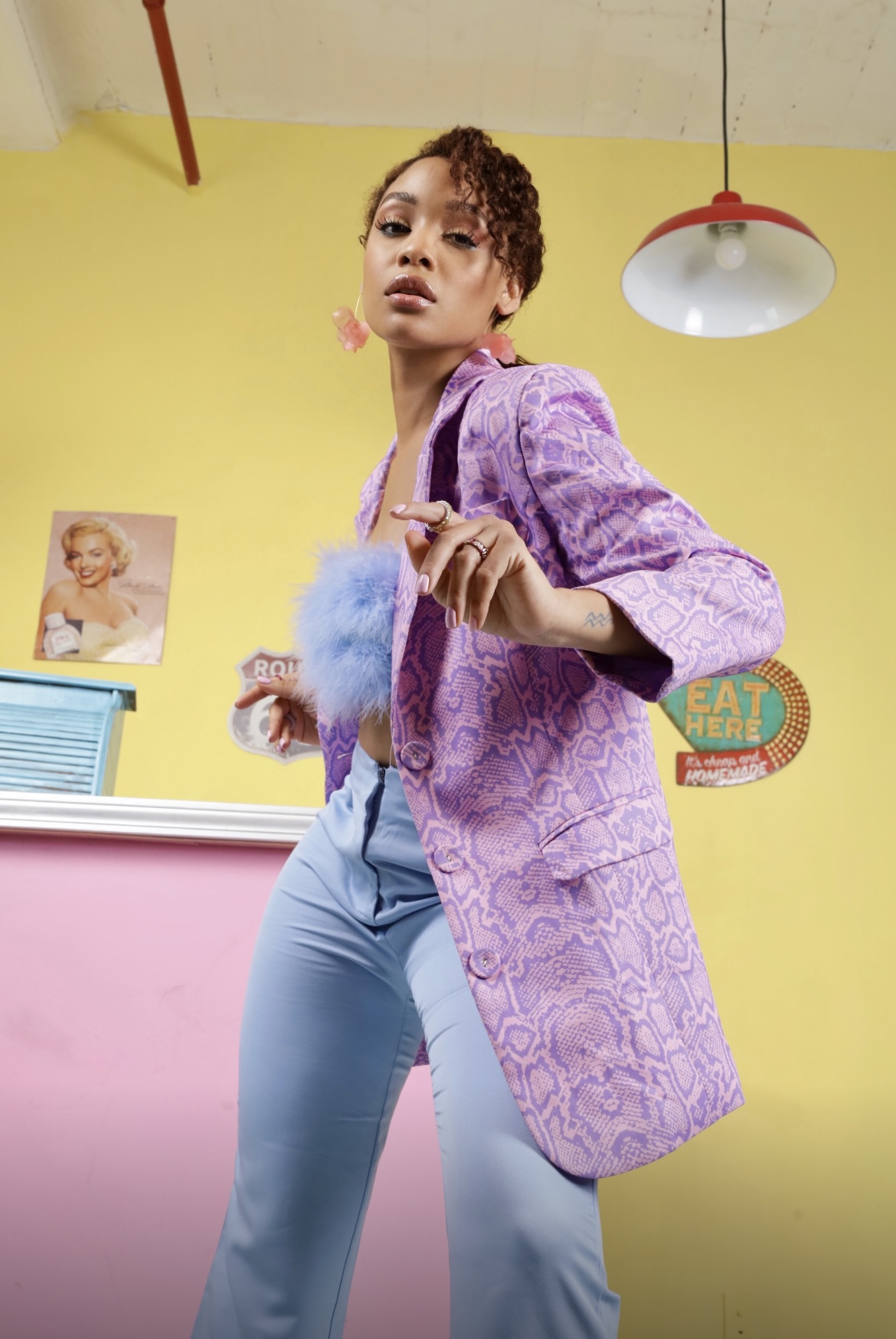 Purple Snake Print Blazer