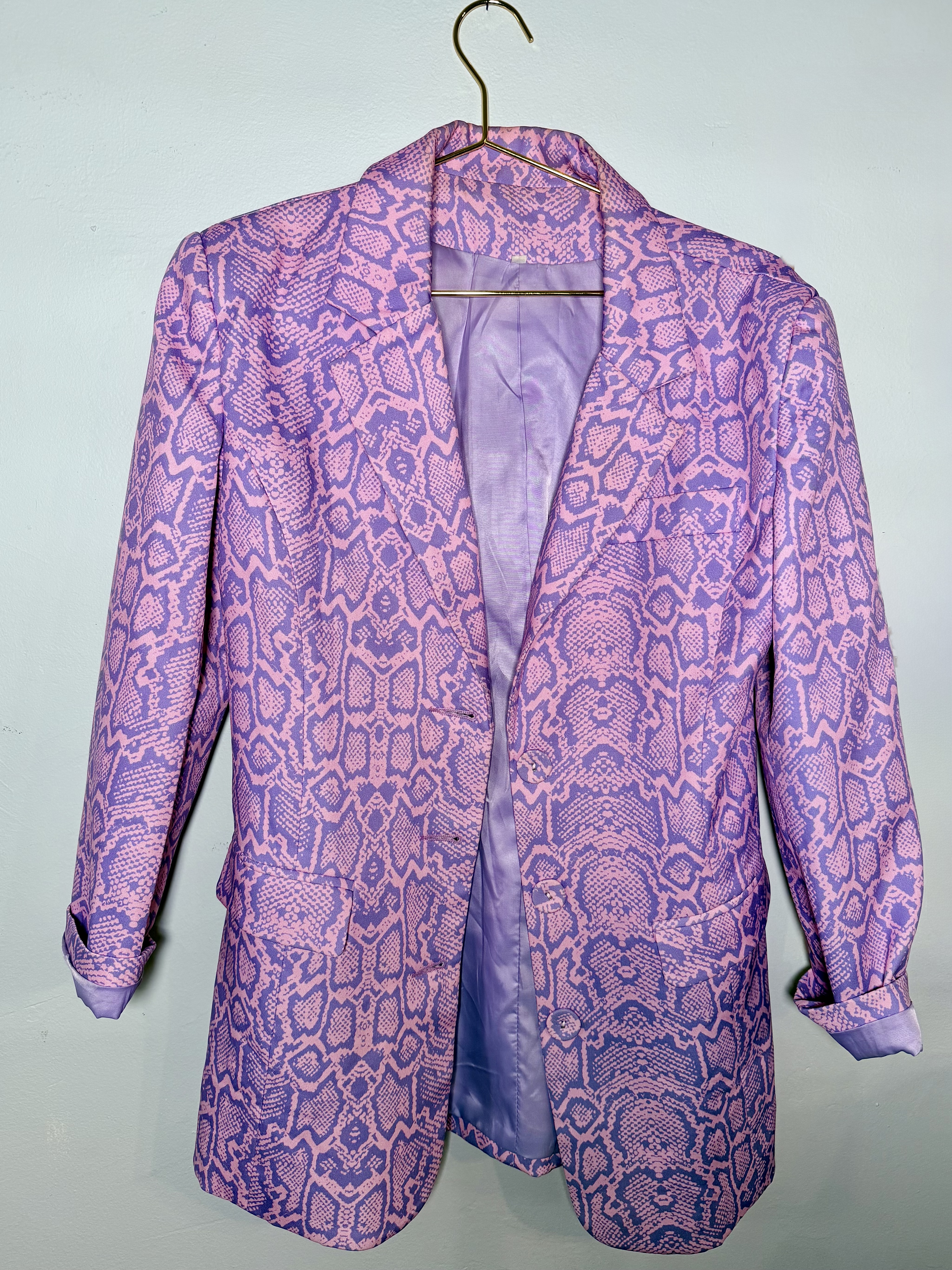 Purple Snake Print Blazer