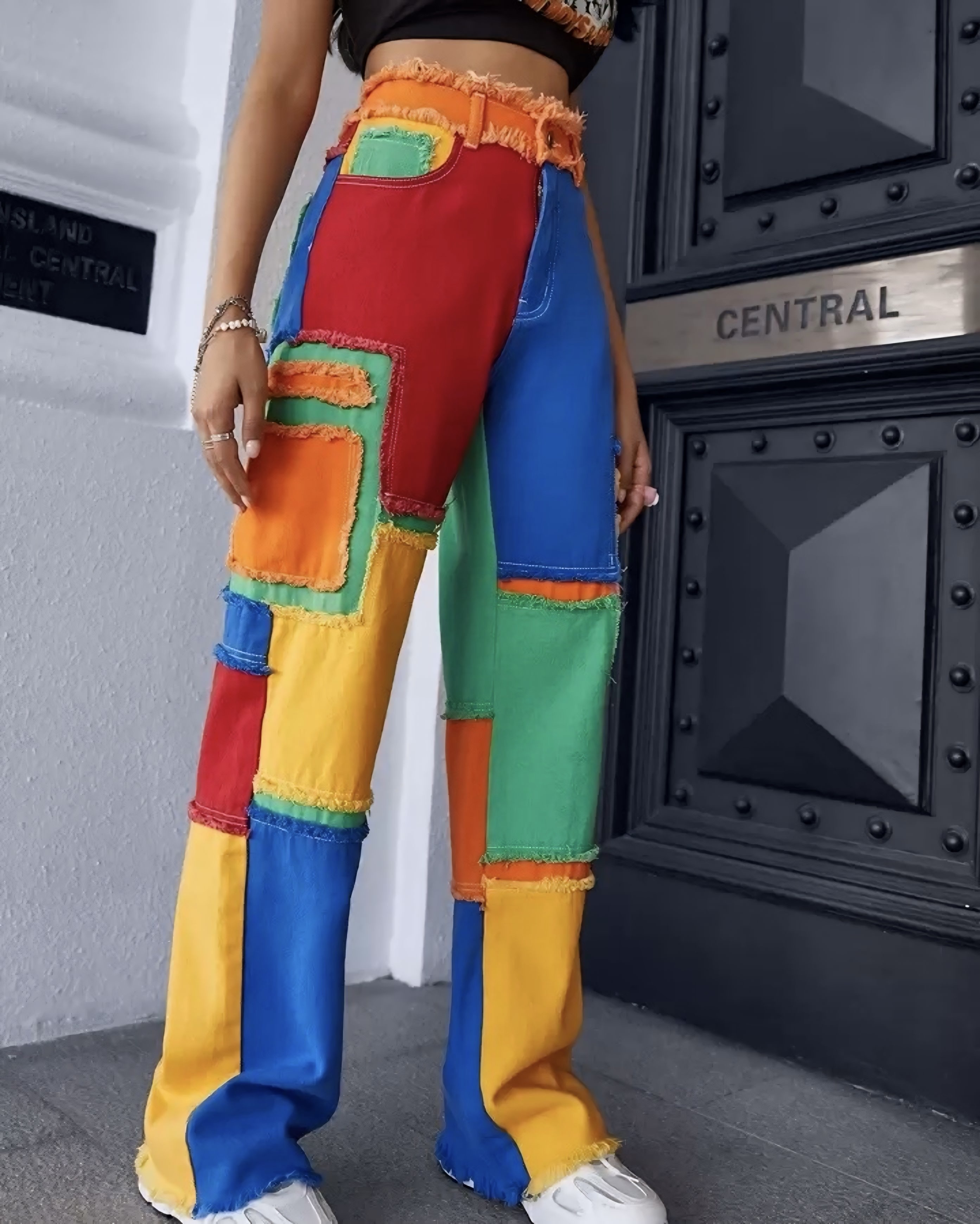 Colorful Patchwork Jeans