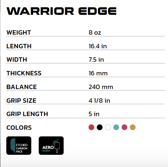 Warrior Edge Pickleball Paddle