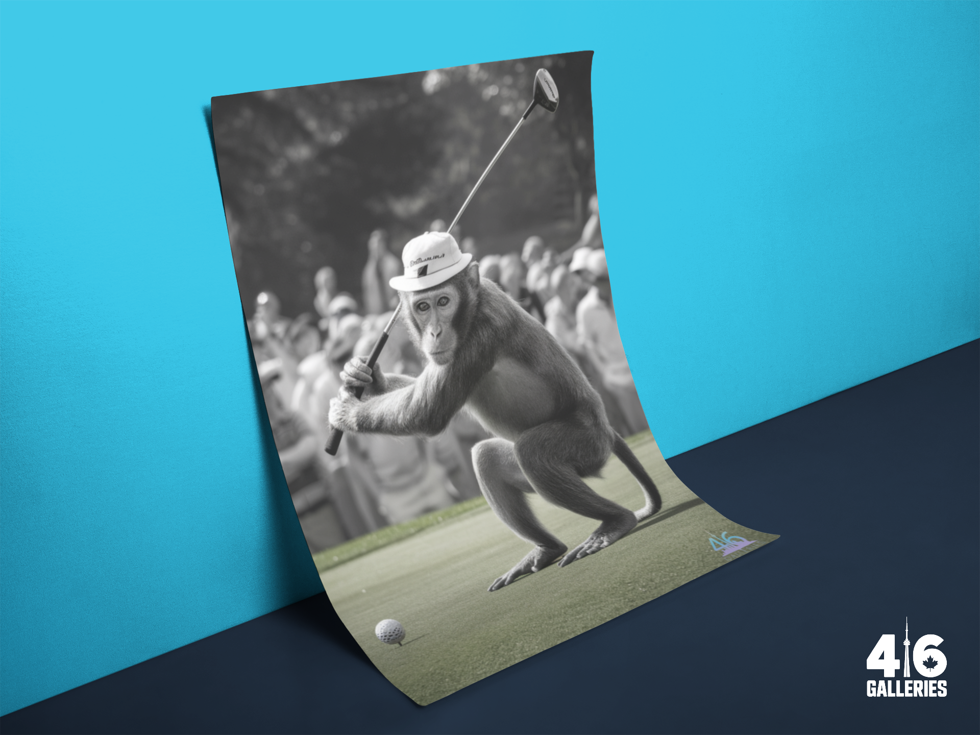 Golfing Monkey Art Print