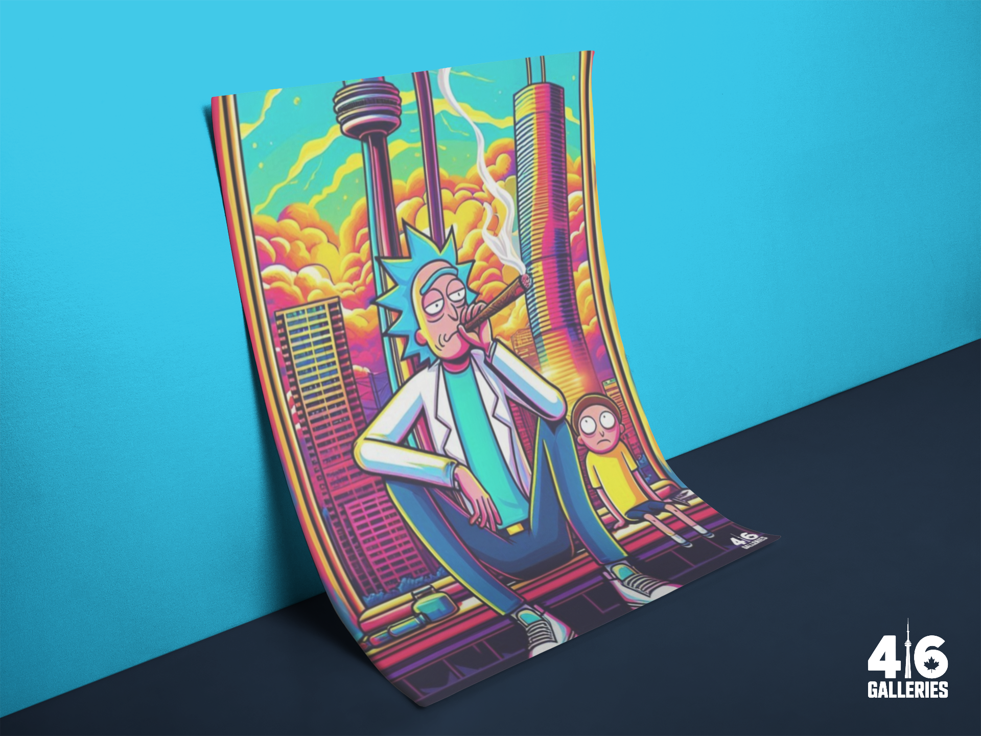 Rick and Morty Neon Art Print
