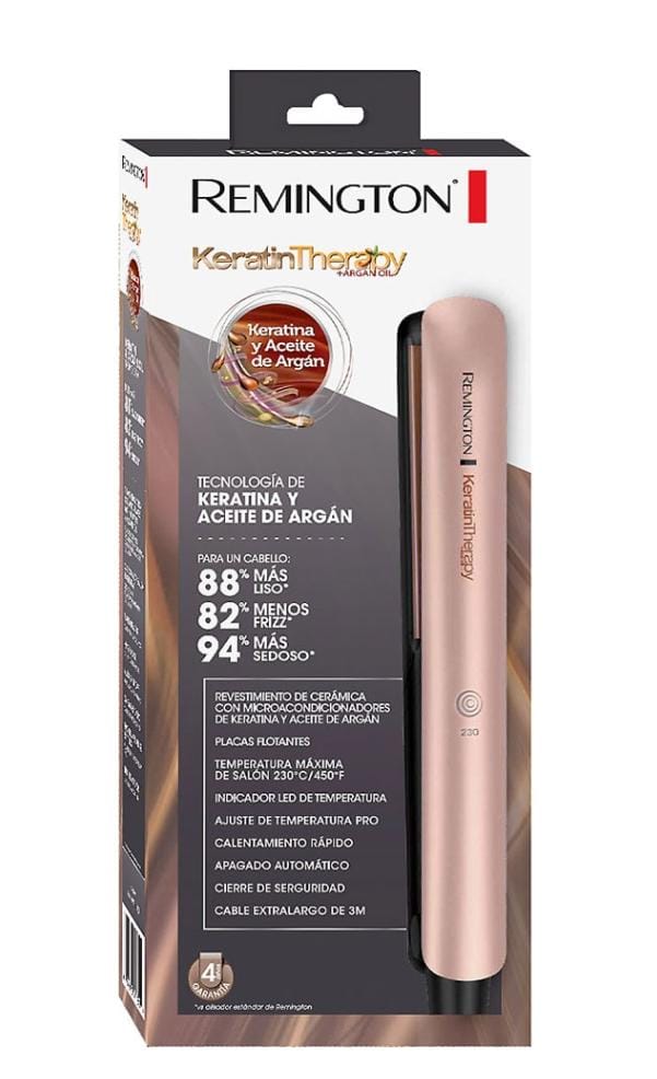 Plancha Alisadora Remington Keratina y Aceite de Argán S8599