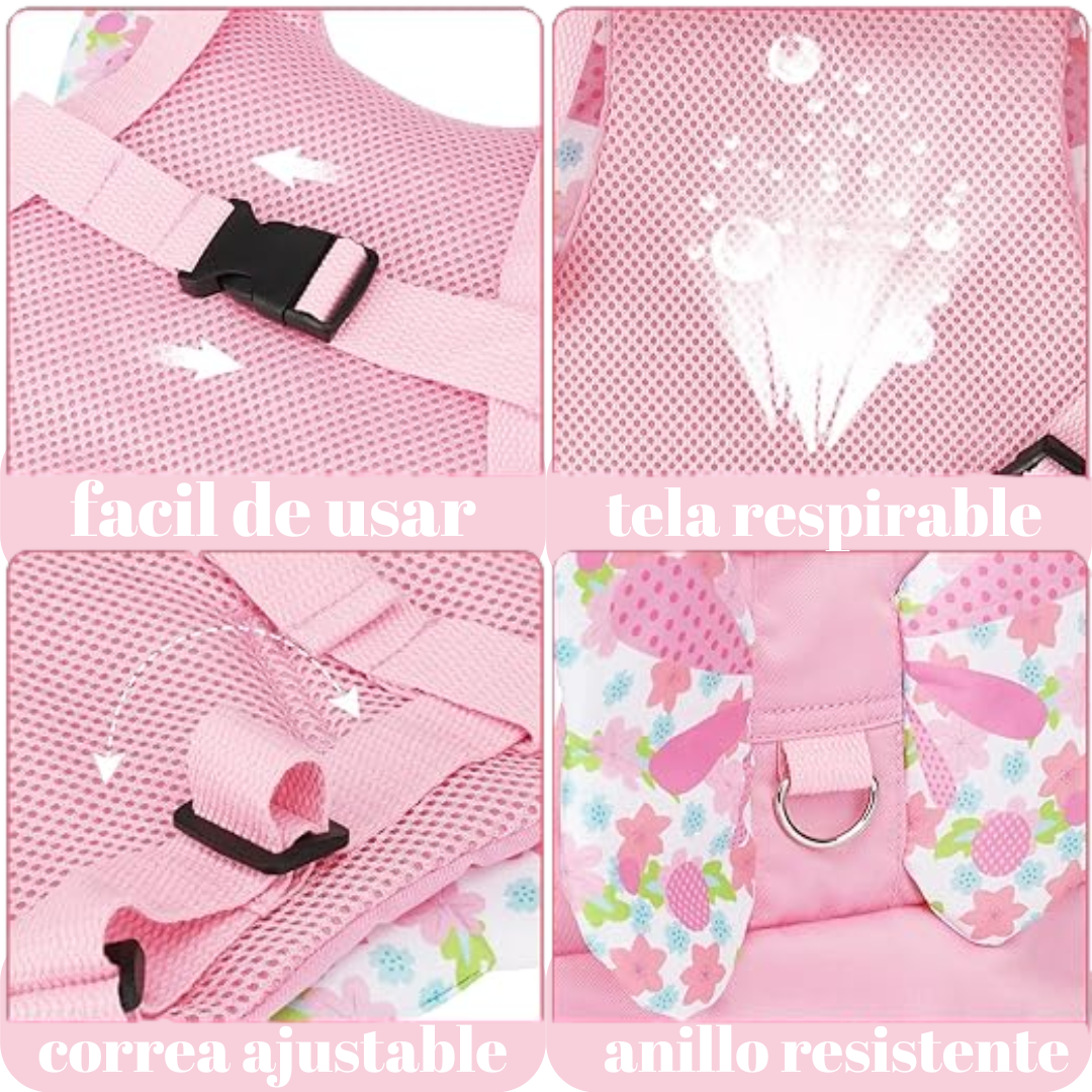 Arnés Correa Antipérdida  De Mariposa seguridad Para Niñas Rosado