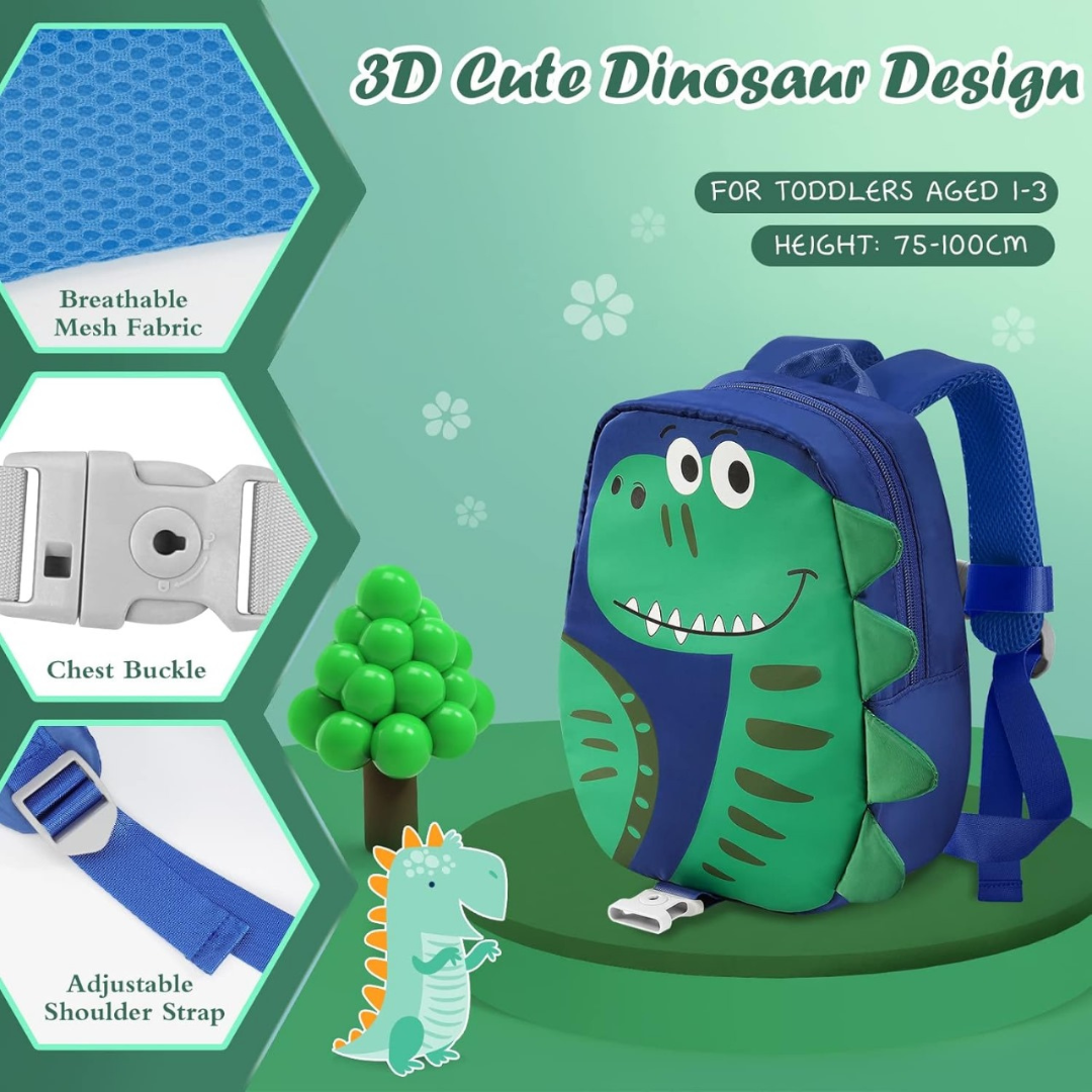 Arnes Mochila antiperdida con correa para niños de dinosaurio