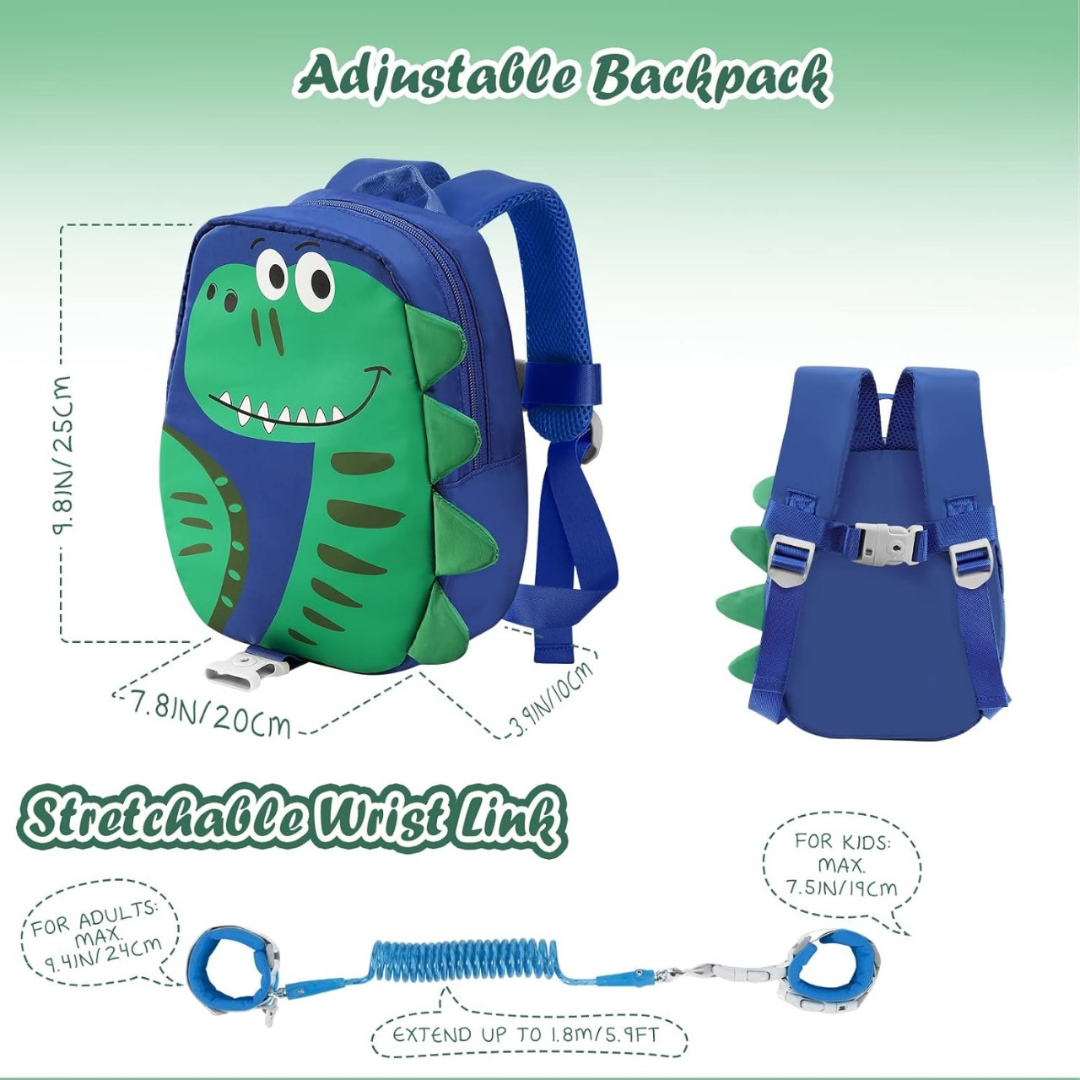 Arnes Mochila antiperdida con correa para niños de dinosaurio