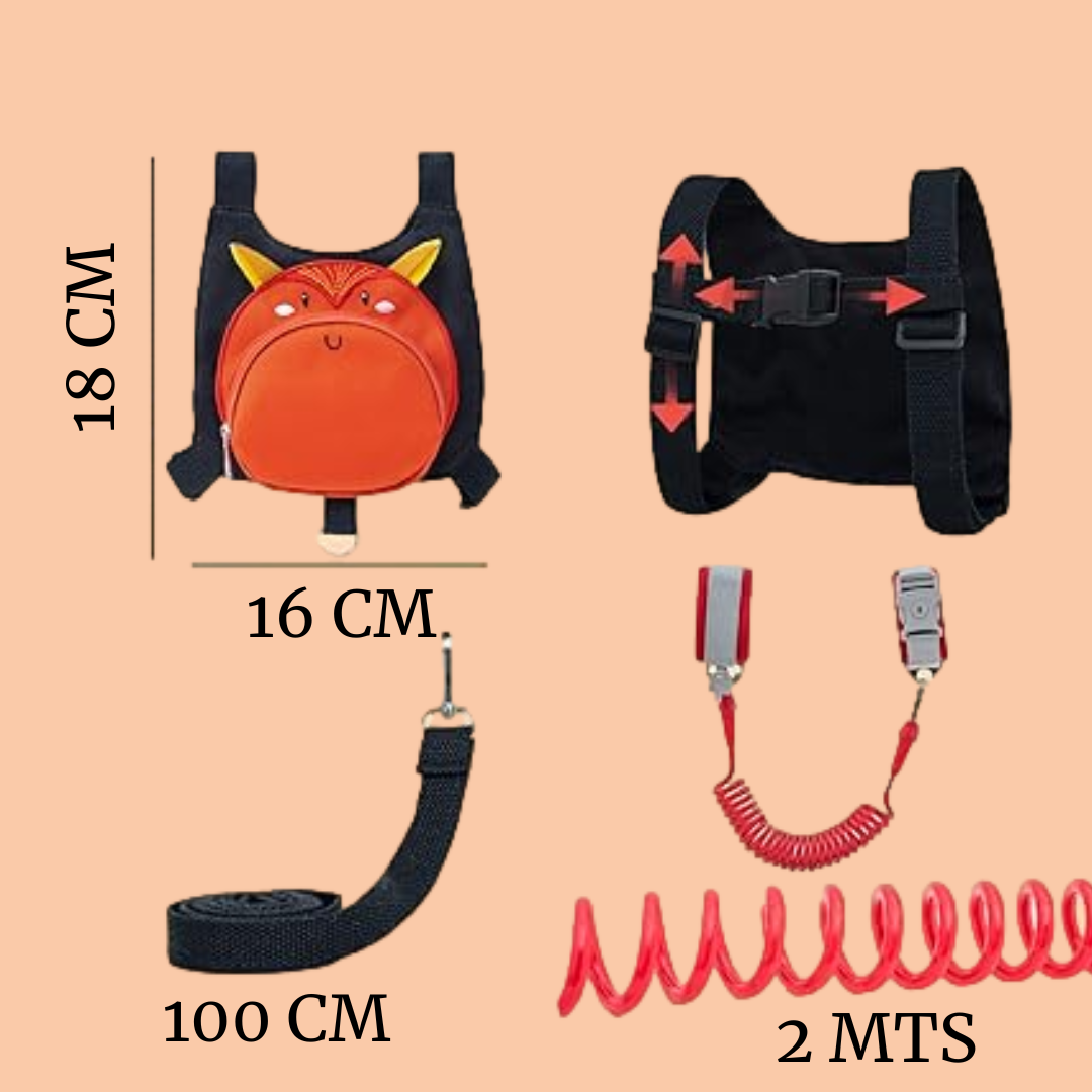 Arnes Mochila antiperdida con correa para niños y niñas de Modelo de Zorro