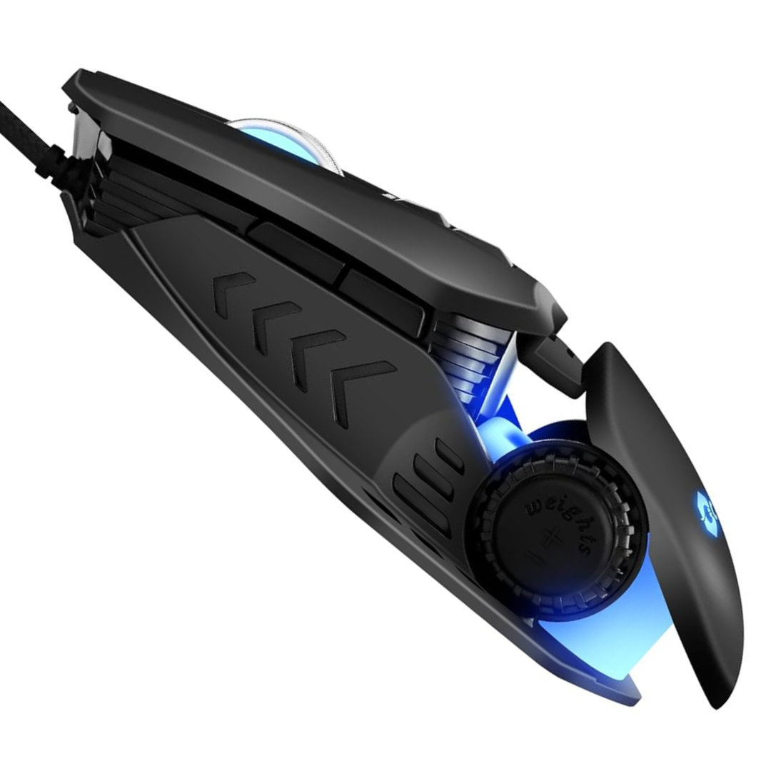 Mouse Gamer Resistente Cefesfy negro 7 botones luz led 6400dpi Robocop G530