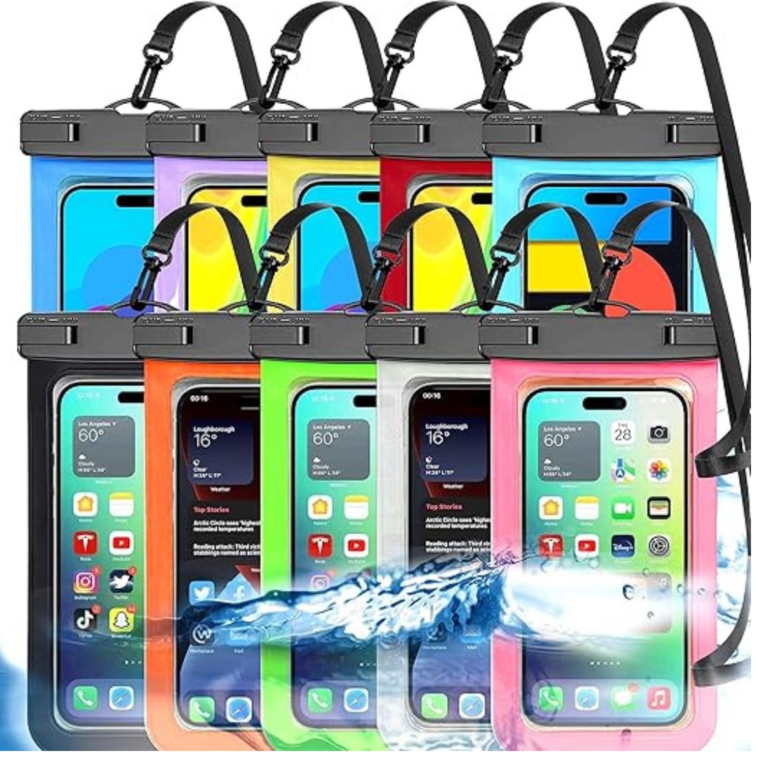 Funda impermeable universal forro estuche para telefono celular movil para piscina o playa 