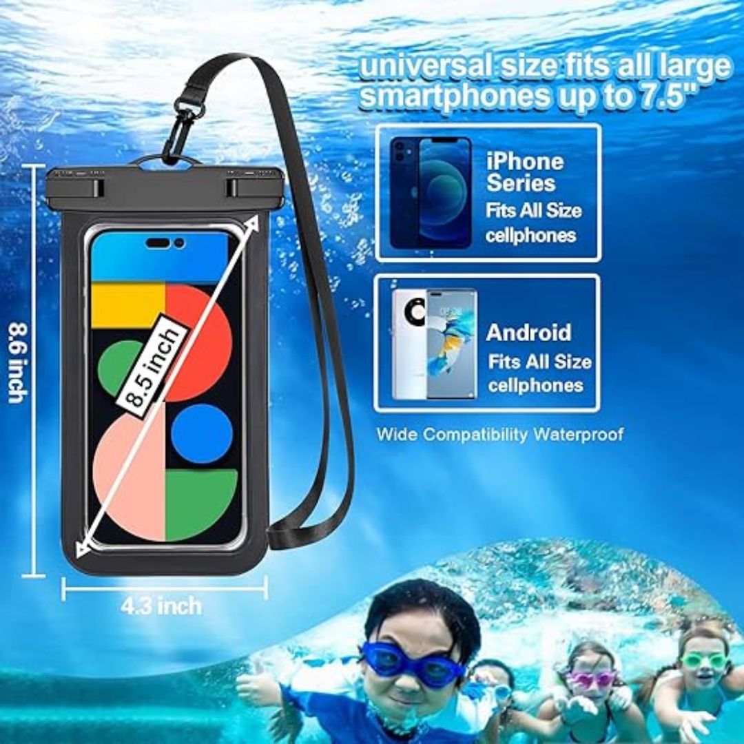 Funda impermeable universal forro estuche para telefono celular movil para piscina o playa 