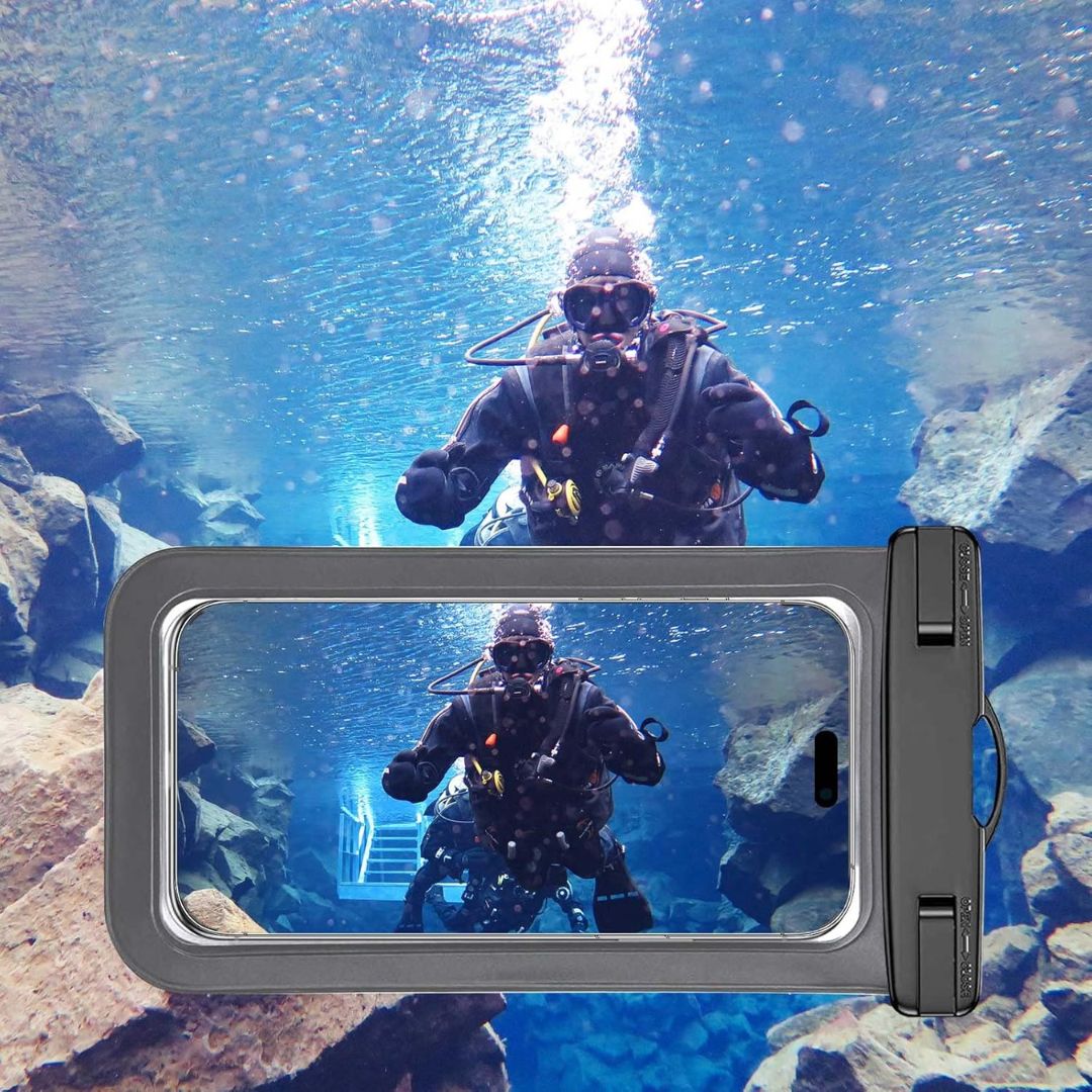 Funda impermeable universal forro estuche para telefono celular movil para piscina o playa 