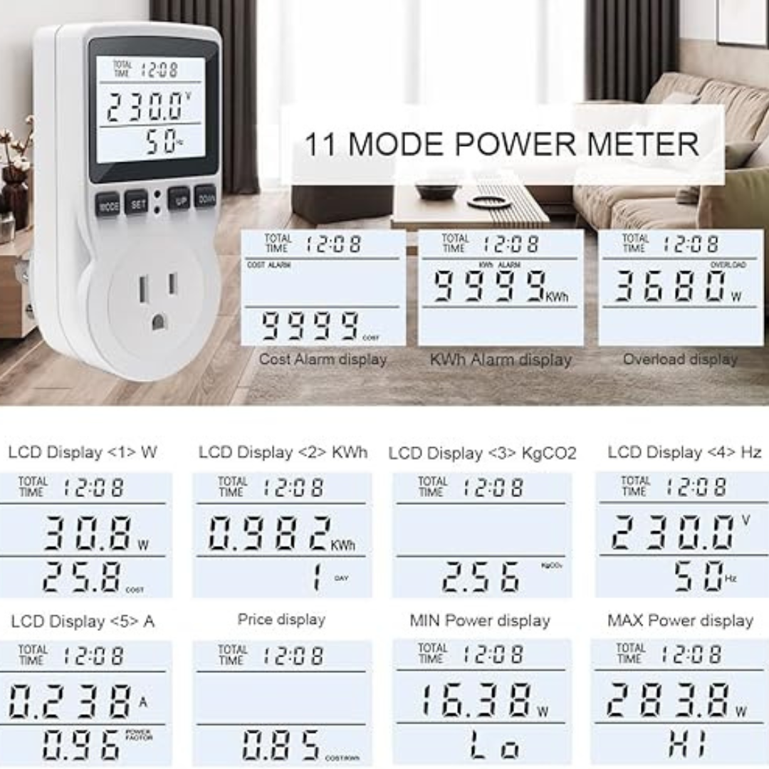 Medidor De Consumo De Energía electrica tipo Vatimetro 110/220v