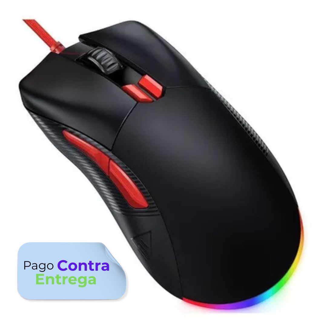 Mouse Gamer Eksa Em500 Rgb 12000 Dpi, 8 Botones, Color Negro