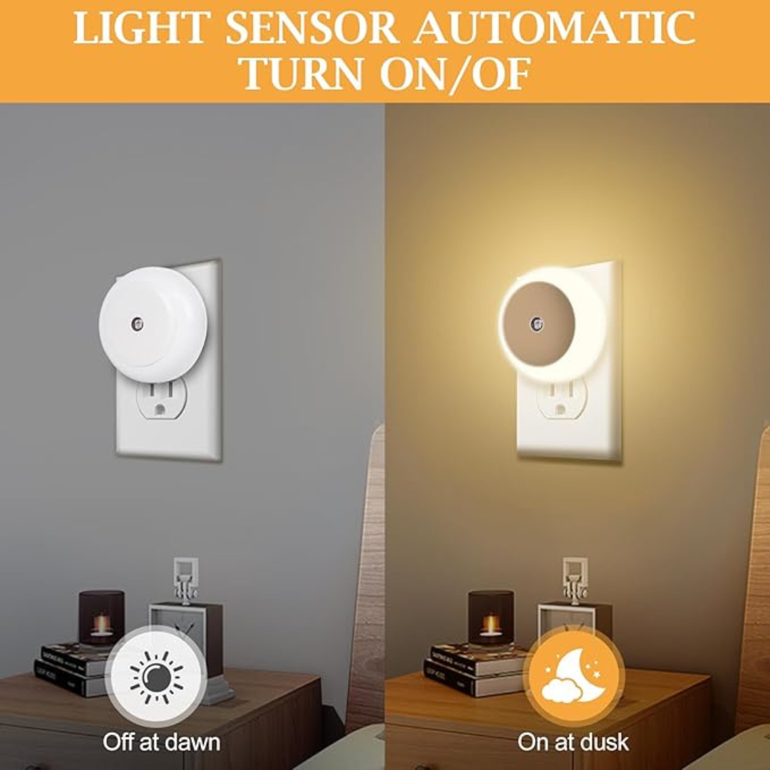 Luz Led Nocturna Enchufe Lampara Con Sensor