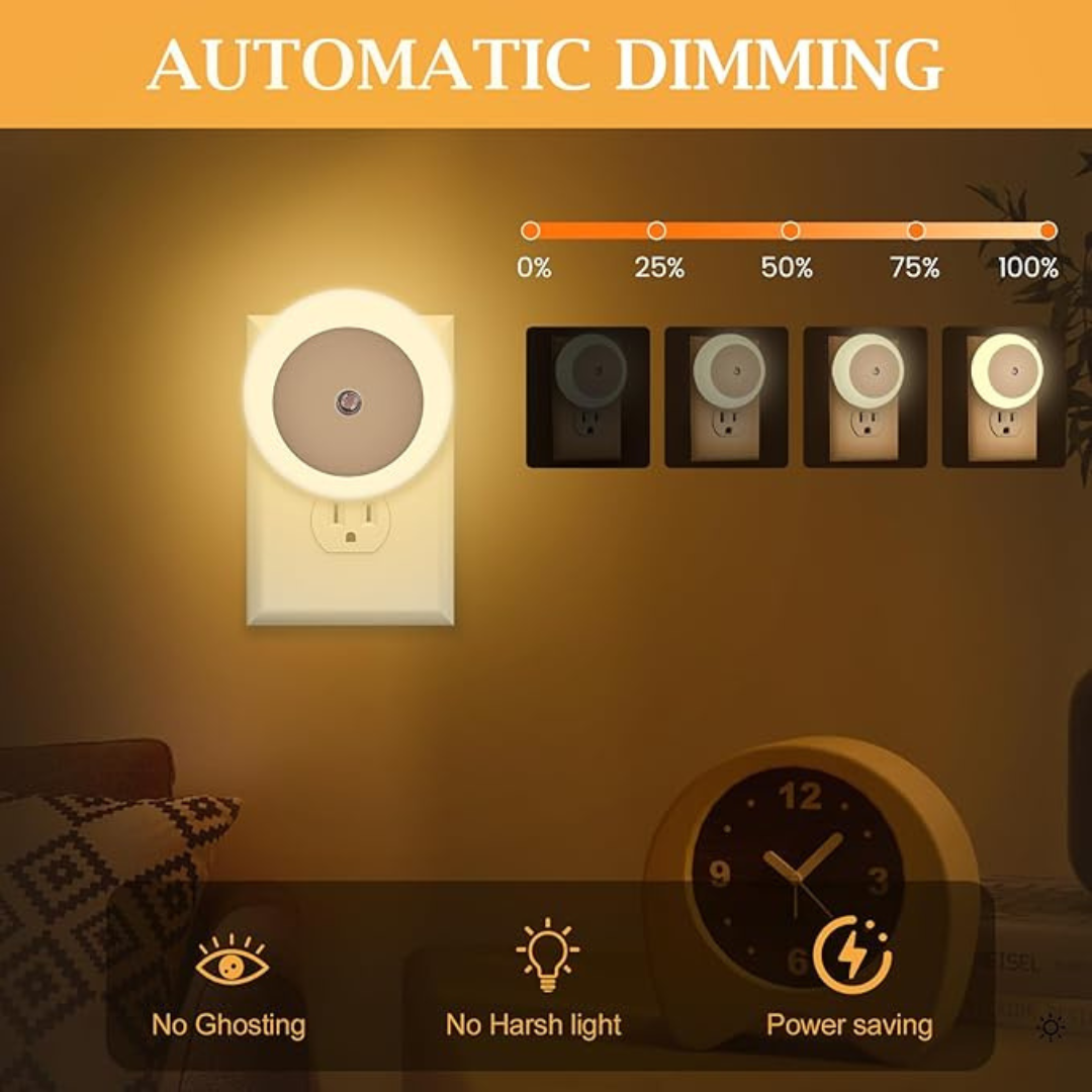 Luz Led Nocturna Enchufe Lampara Con Sensor