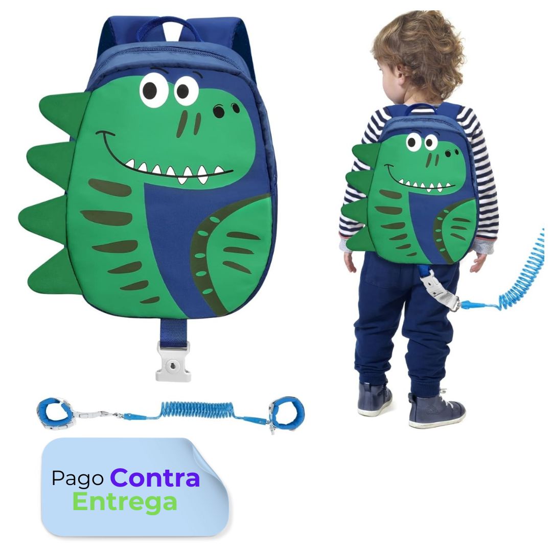 Arnes Mochila antiperdida con correa para niños de dinosaurio