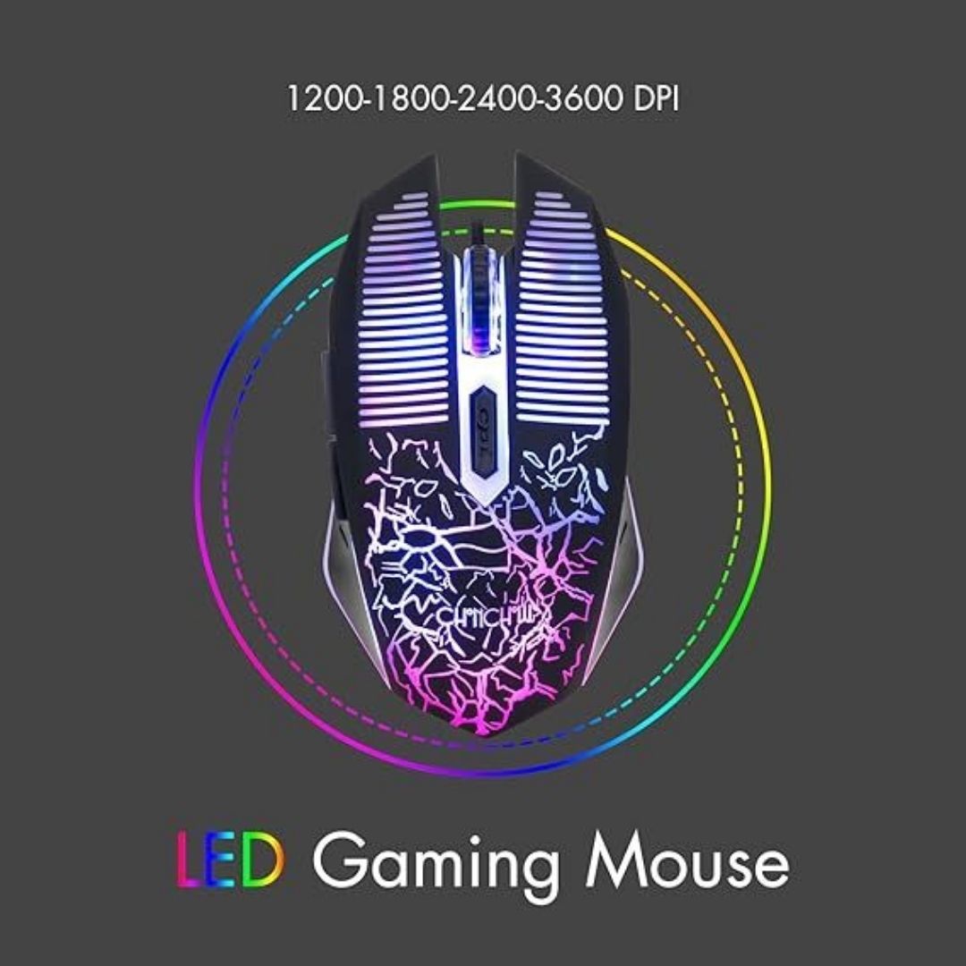 Set Teclado/mouse Gamer Kit Rgb Multicolor Usb Color Negro Chonchow