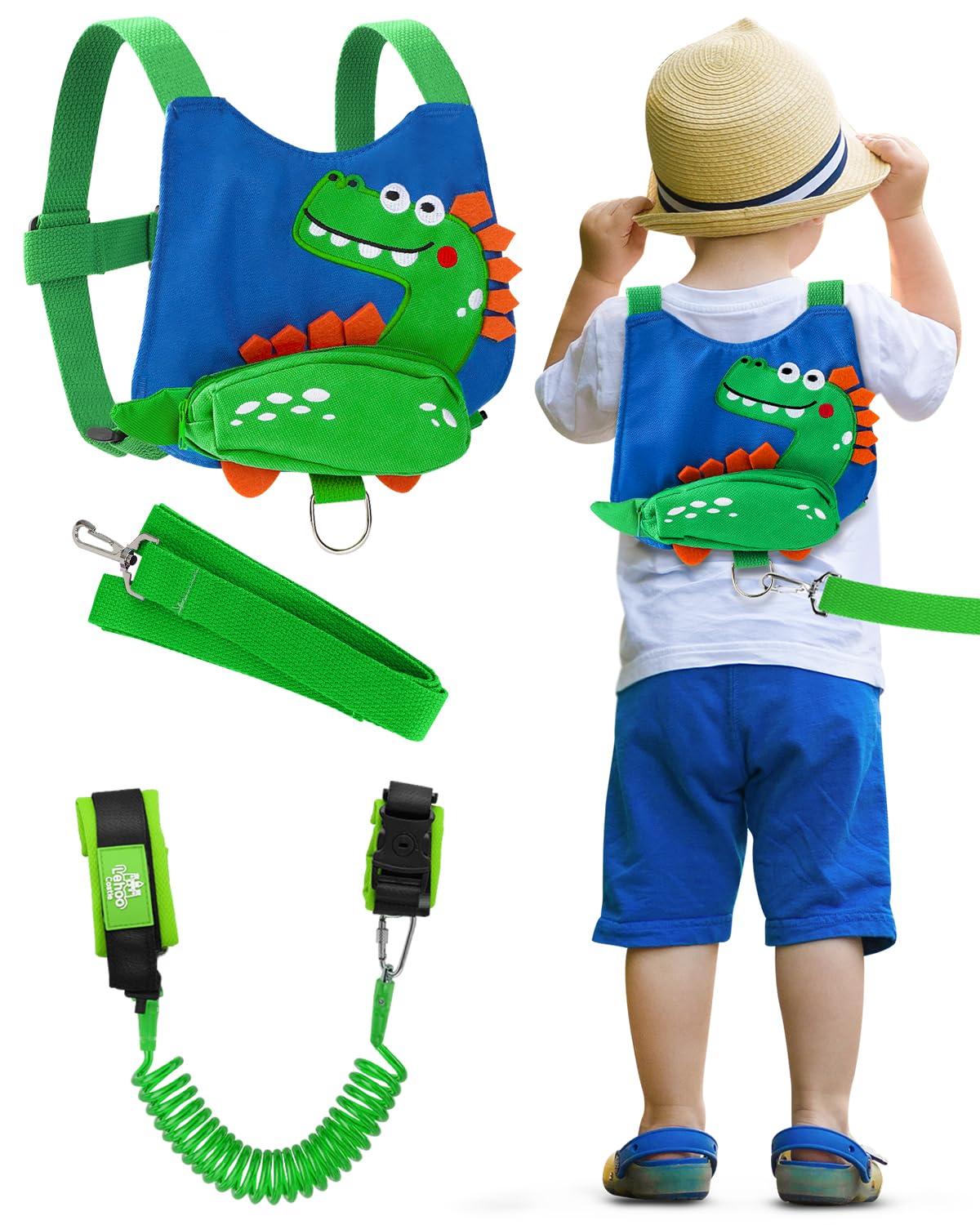 Arnés de seguridad infantil con diseño de dinosaurio