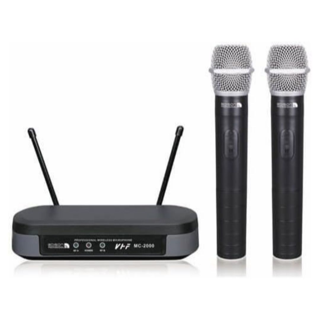 Kit Doble Micrófonos Inalámbrico Profesional Britelite Mc2000 para karaoke o eventos