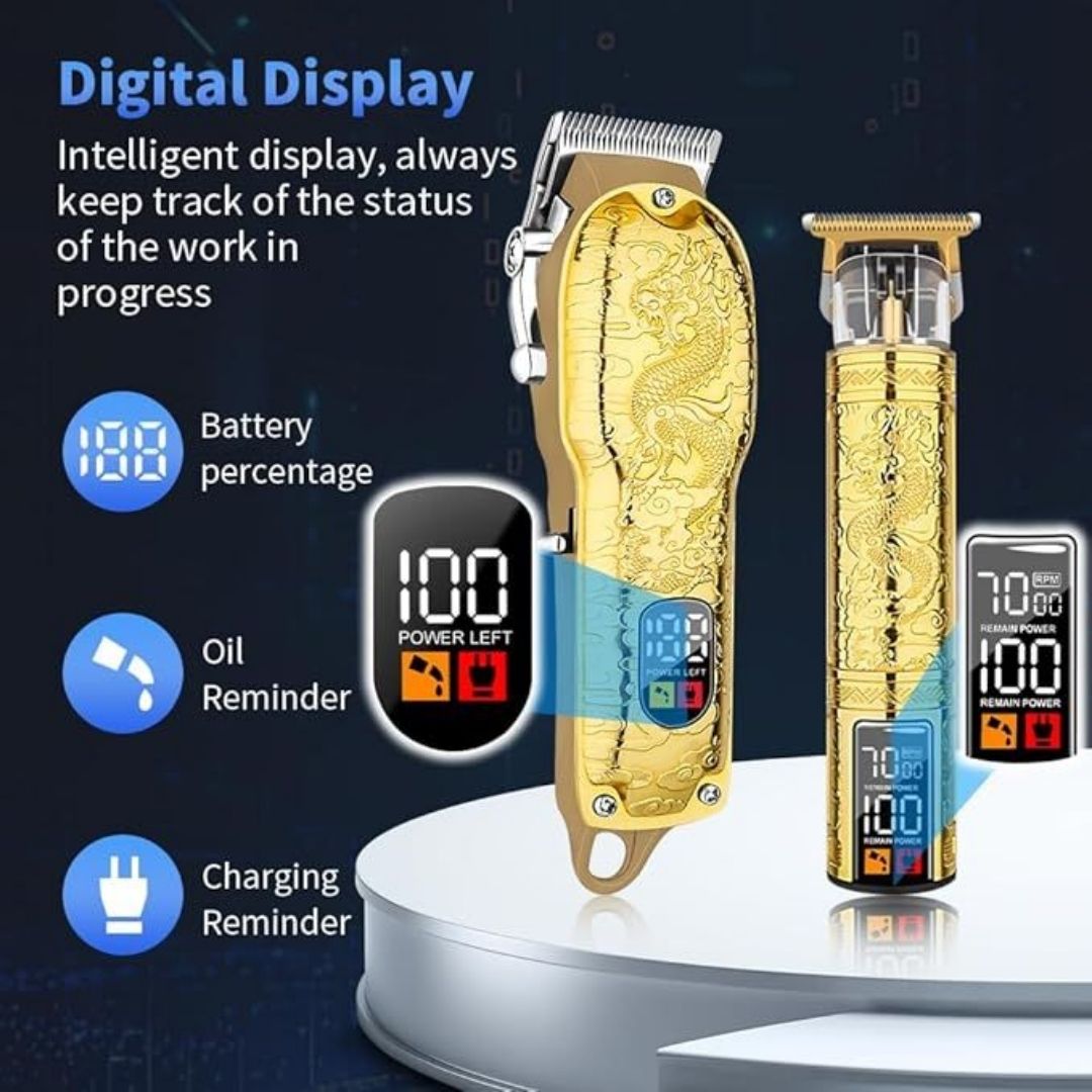 Cortapelos recargable para hombres, herramienta de aseo inalámbrica con batería de larga duración, pantalla LED