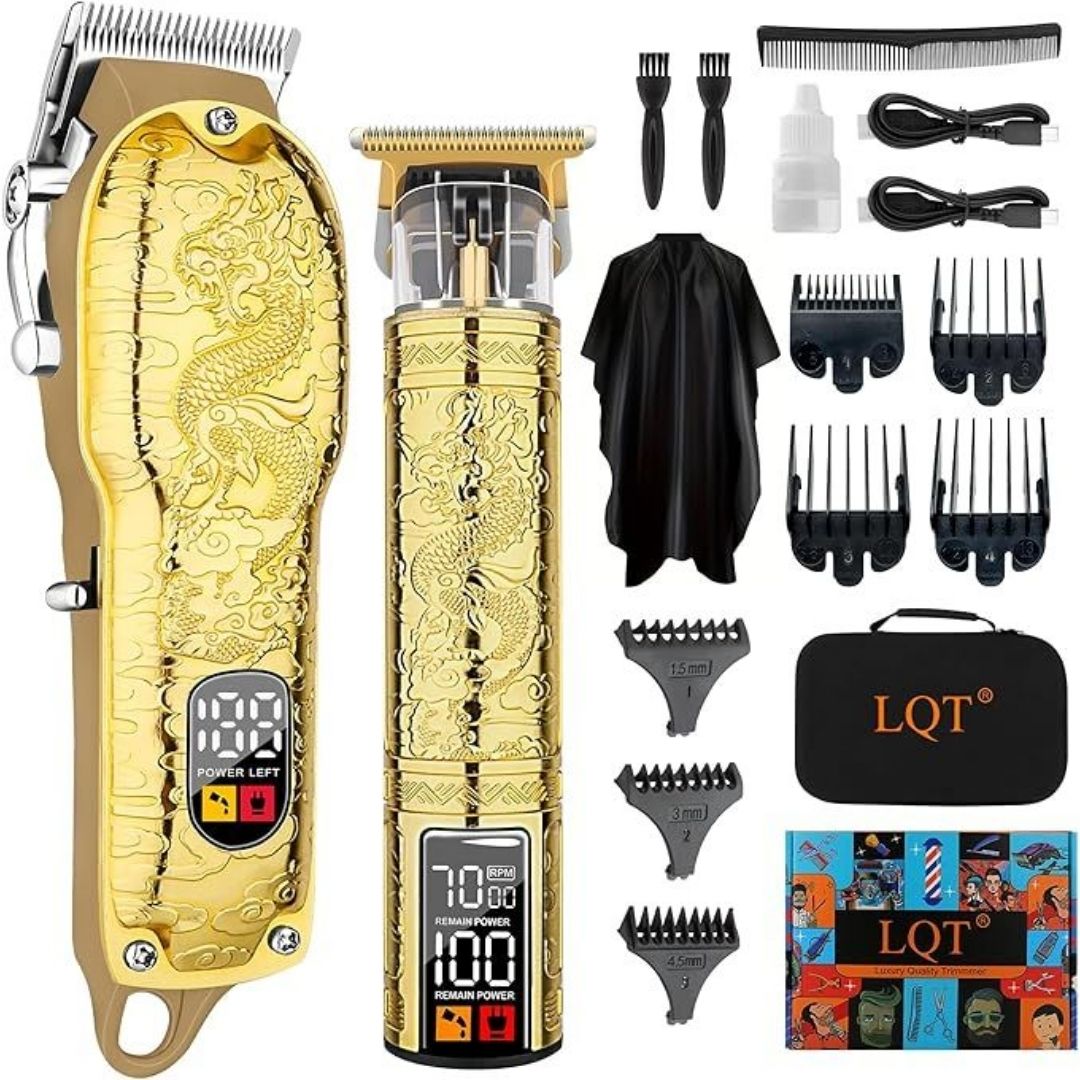Cortapelos recargable para hombres, herramienta de aseo inalámbrica con batería de larga duración, pantalla LED