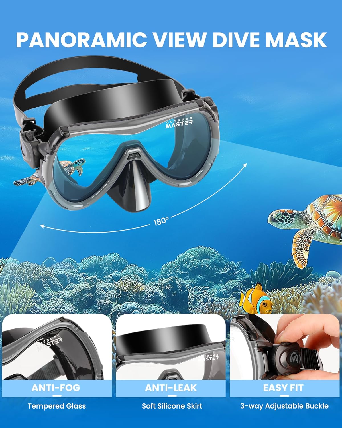 Set Snorkel Careta Aletas Natacion Zeeporte Dive Buceo Material Flexible Gris 
