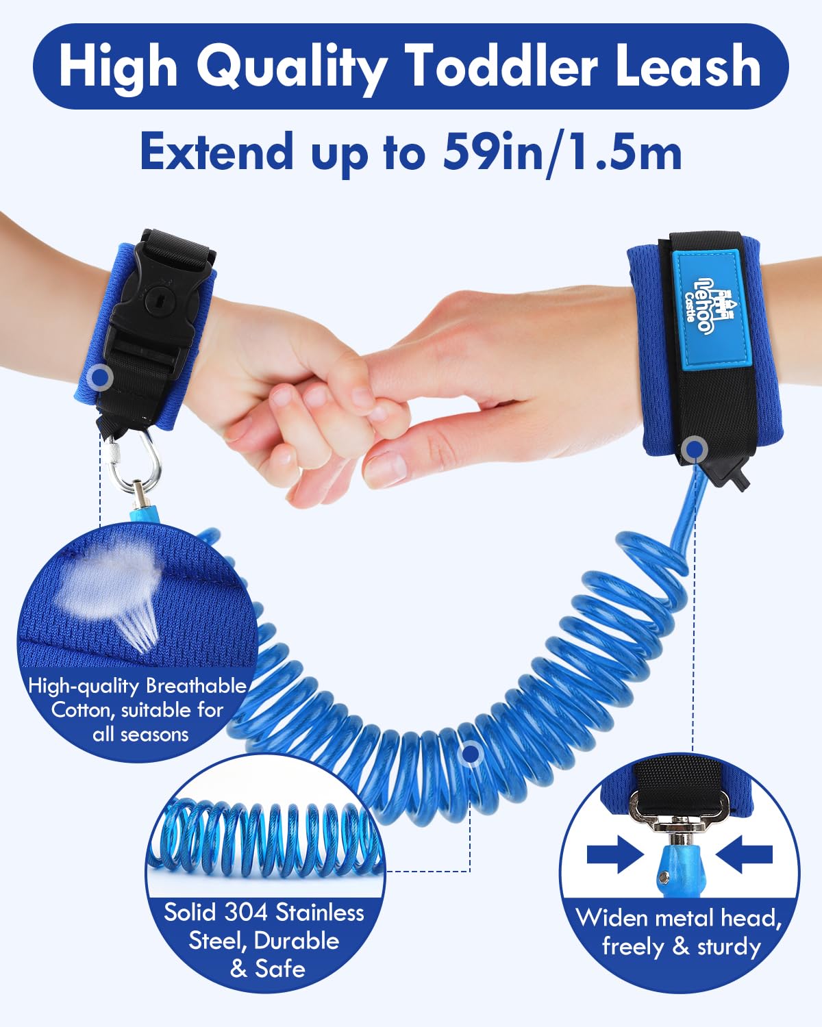 Arnes de seguridad para niños con diseño de dinosaurio azul infantil  pulsera y correa Lehoo Castle 4 en 1