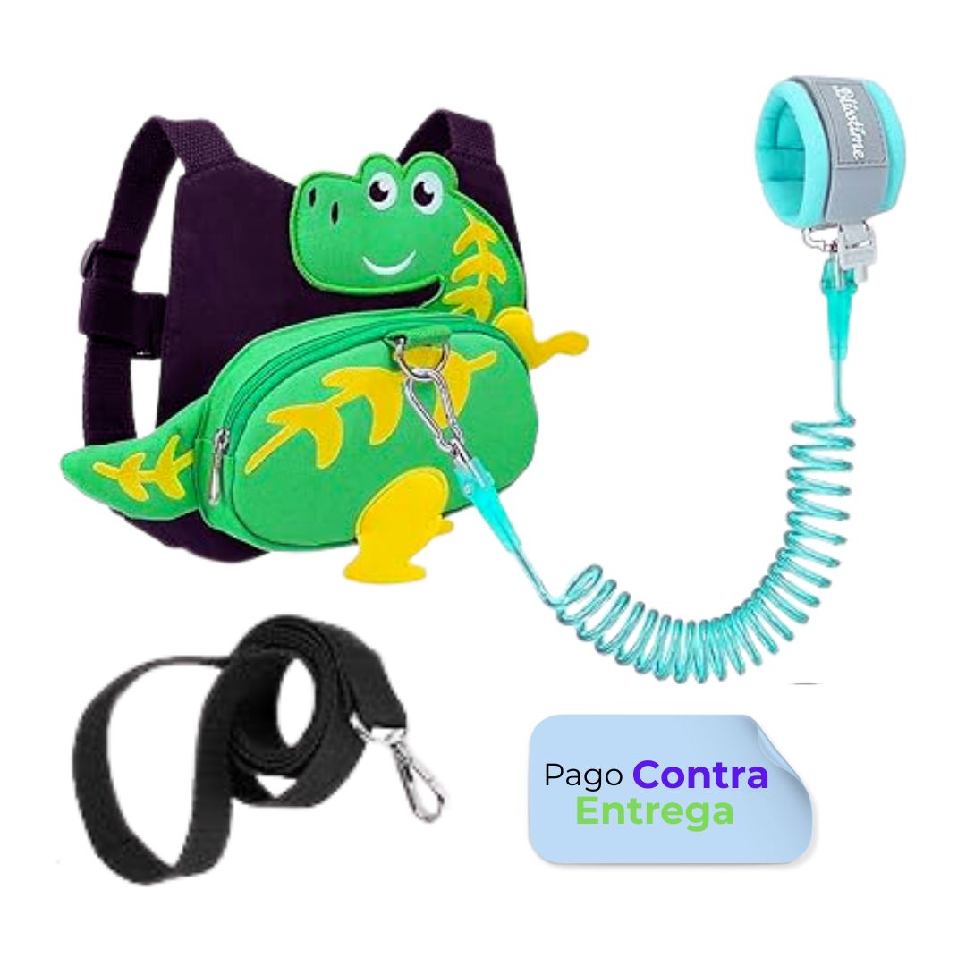 arnés Mochila antipérdida dinosaurio para niños pequeños con correa y manilla o brazalete