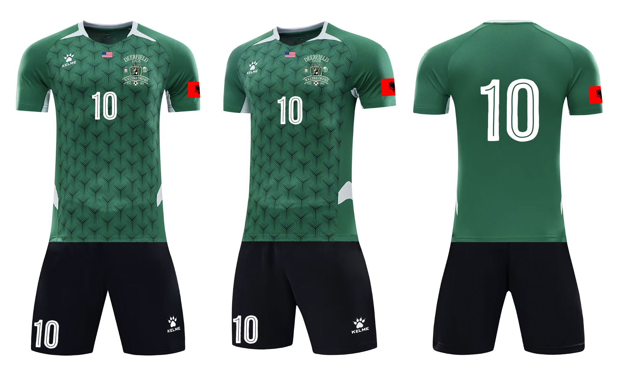 Men's Green Soccer Jersey Set