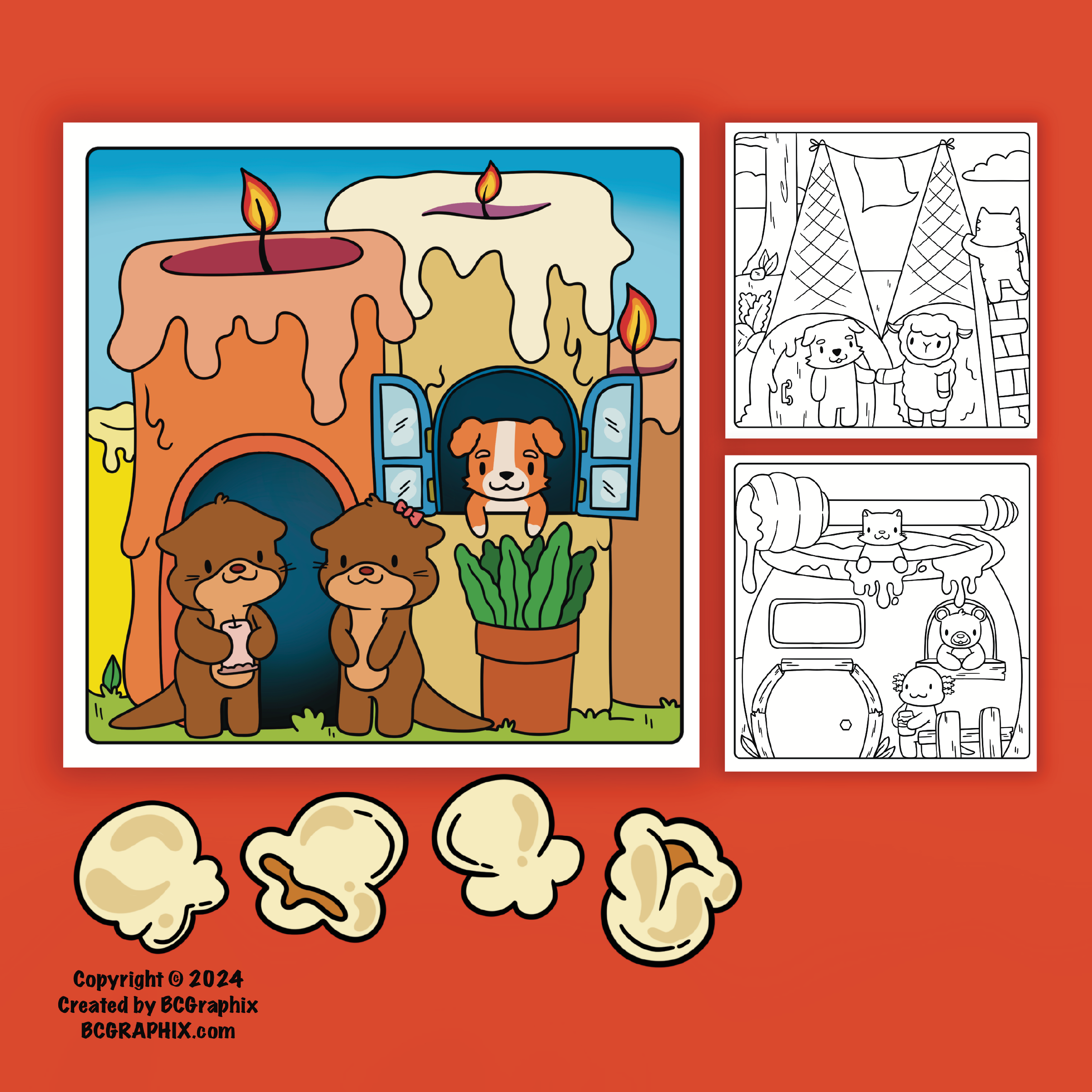 Cottage Critters: Coloring Book