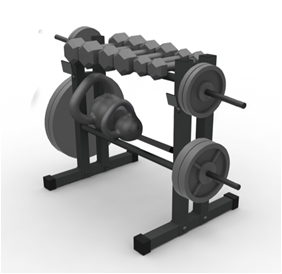 Free weight rack for dumbbells & weight plates