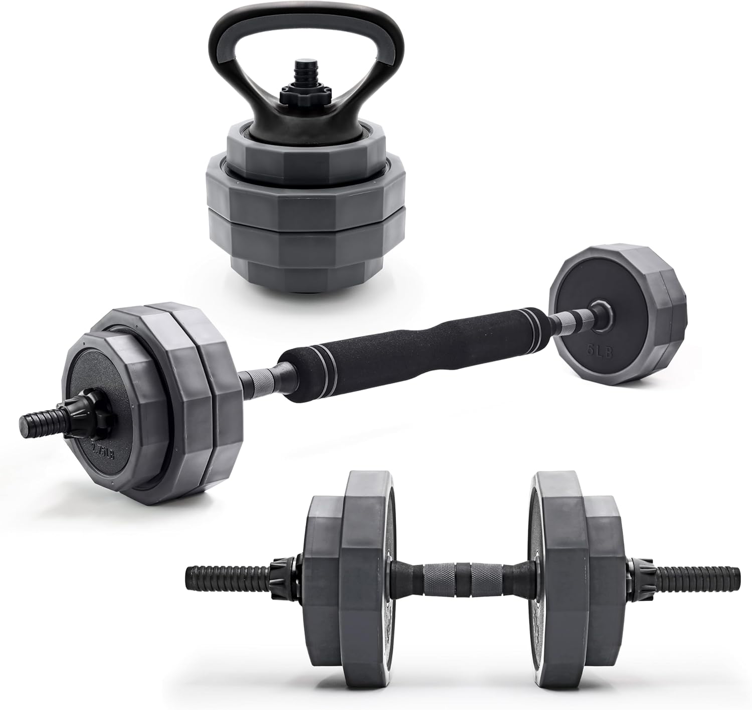 Adjustable Kettlebell, Dumbbells & Barbell