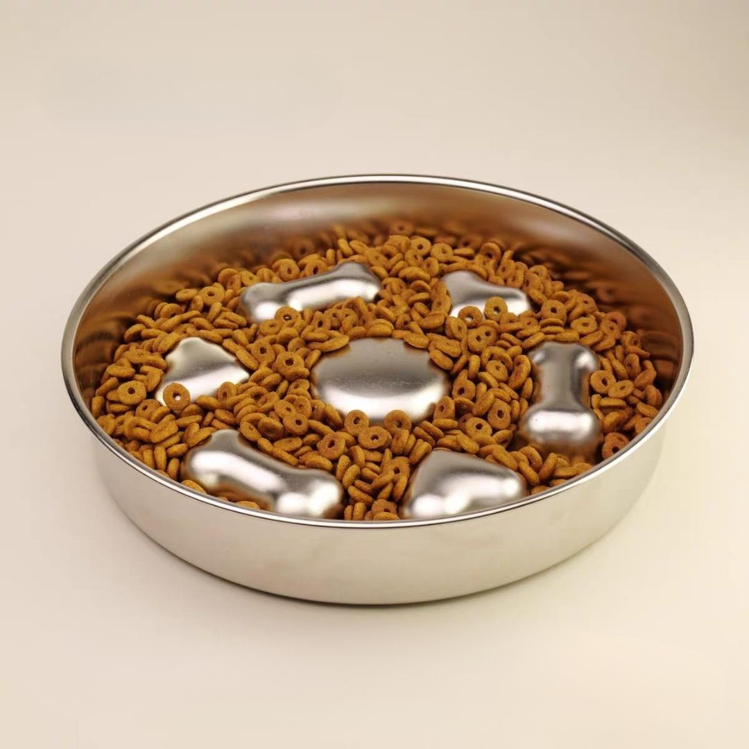Stainless Steel Slow Feeder Pet Bowl