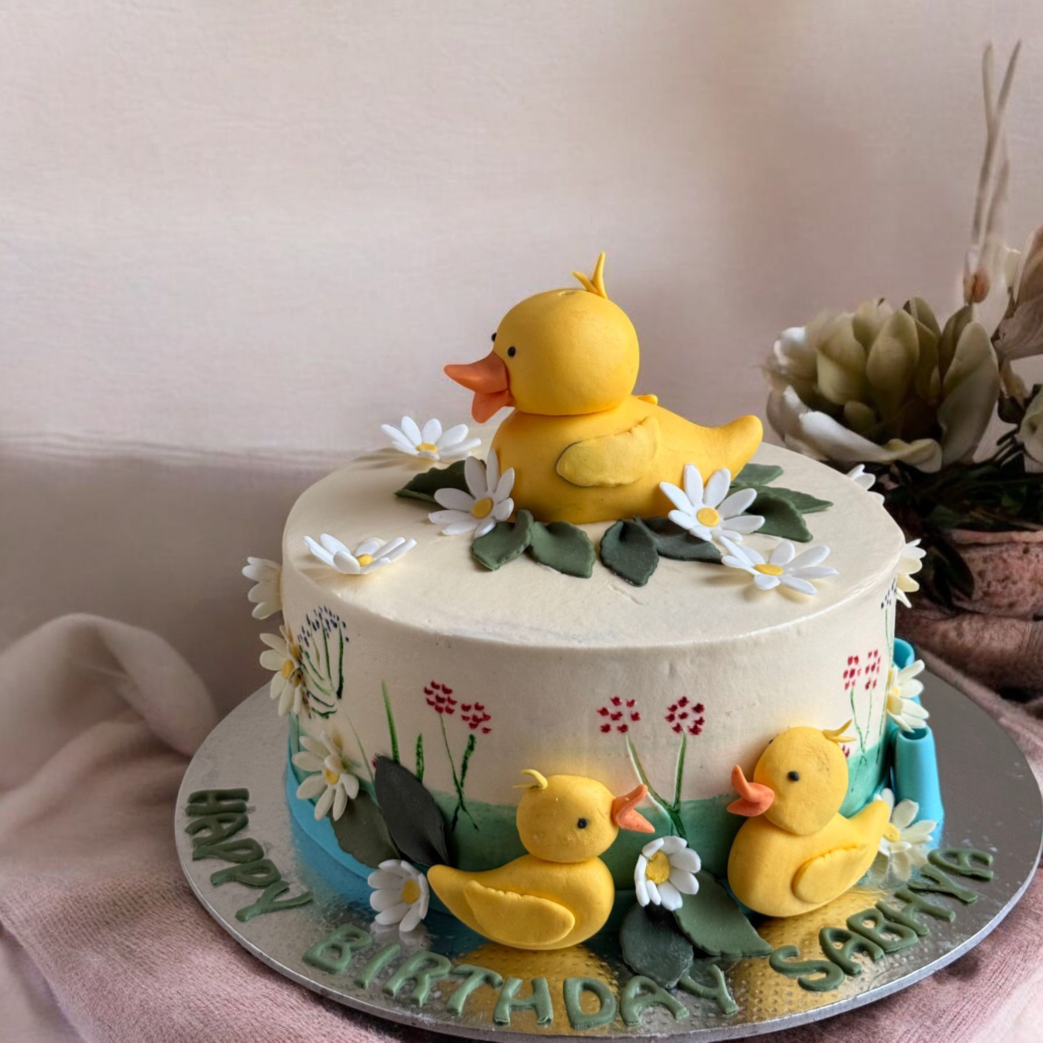 Duck-Themed Birthday Cake