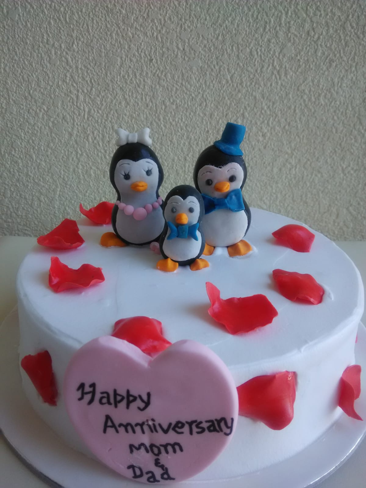 Penguin Family Anniversary Cake