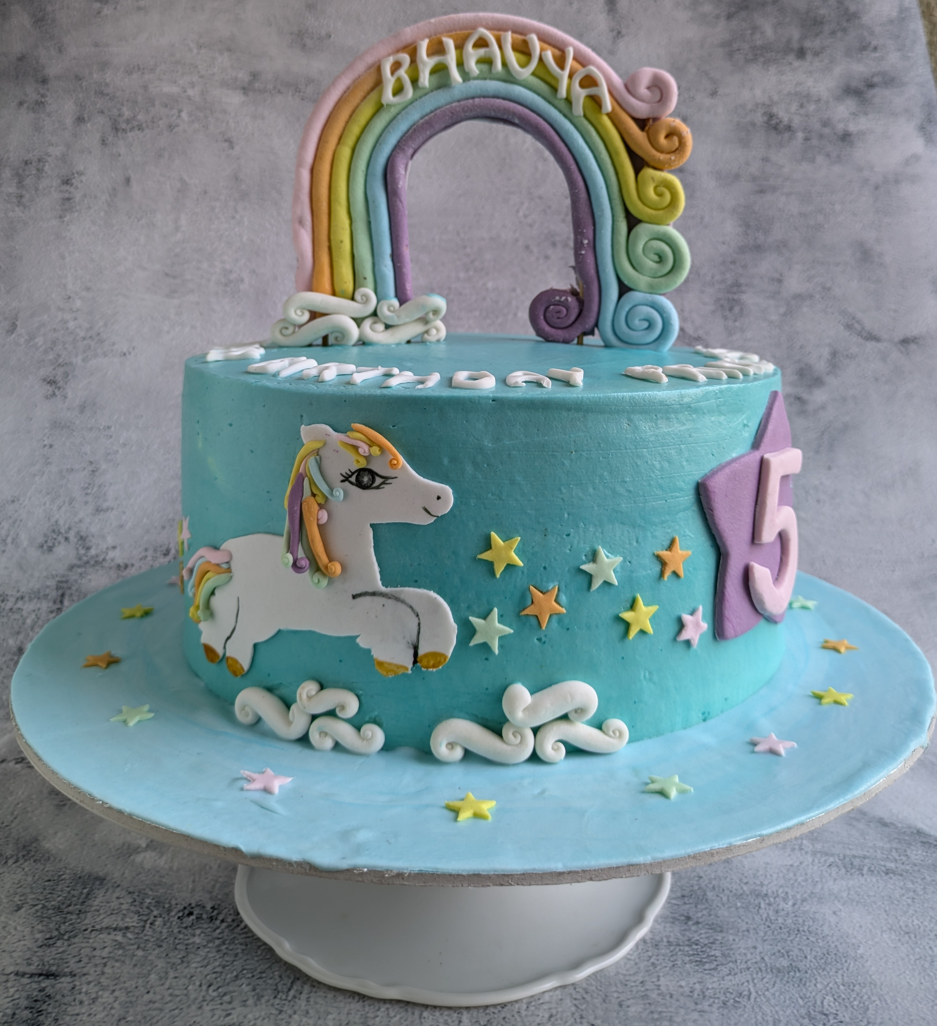 Unicorn Rainbow Birthday Cake