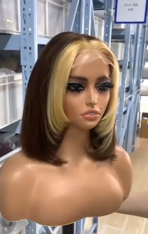 Blonde and Brown Bob Lace Front Wig
