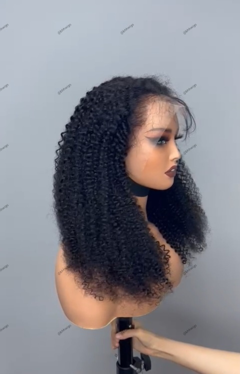 Kinky Curly Human Hair Lace Front Wig