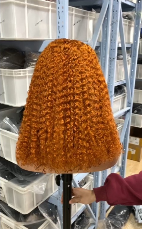 Curly Orange Ginger Bob Wig