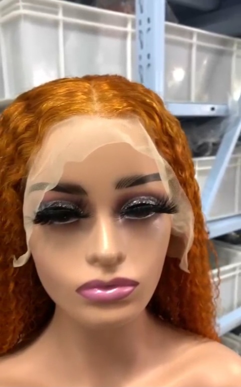 Curly Orange Ginger Bob Wig