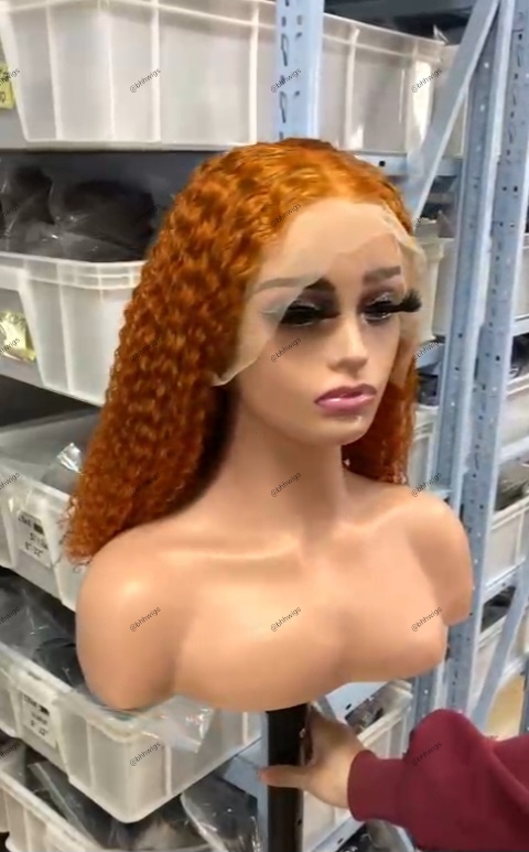 Curly Orange Ginger Bob Wig