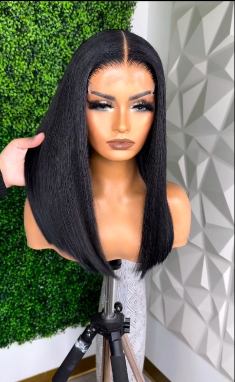 Straight Human Hair Bob Lace Front Wig